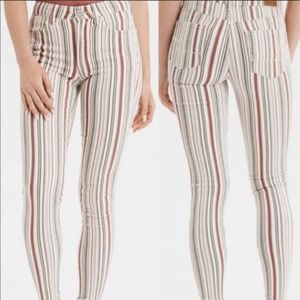 American Eagle Women's Striped Skinny Jeans Summer Pants American Eagle Jeans 4R